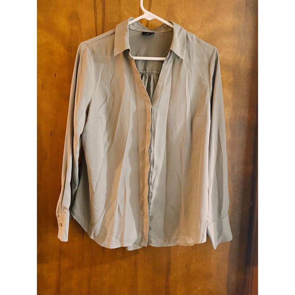 Taupe chiffon dress shirt